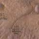 A close-up view of the landing site with objects labeled.